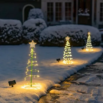 Солнечный свет Открытый сад Рождественская елка стенд сад водить наземный светильник строка Saterproof защиты IP65 Звезда фонарь декоративный свет