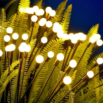 Солнечный светодиодный светлячок Уличные Садовые Газонные лампы на солнечной энергии Ландшафтная дорожка Огни Фейерверка во дворе Рождественские украшения