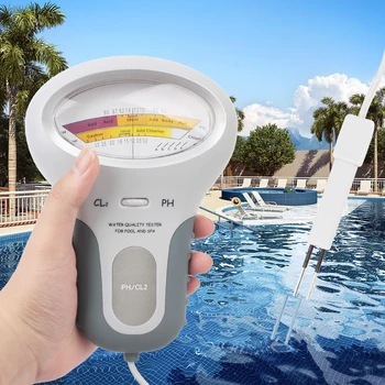 Тестер хлора PH Измеритель хлора Устройство для тестирования качества воды PC-102 PH Tester CL2 Измерение для бассейна Аквариума 2 в 1