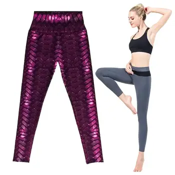 Тканые штаны для йоги, эластичные леггинсы с высокой талией для занятий спортом, обтягивающие спортивные штаны с принтами для женщин, плотно прилегающие к тренажерному залу для йоги
