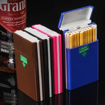 Удлиненный тонкий портсигар 20шт, пластиковые портативные Влагостойкие и устойчивые к давлению аксессуары для сигарет