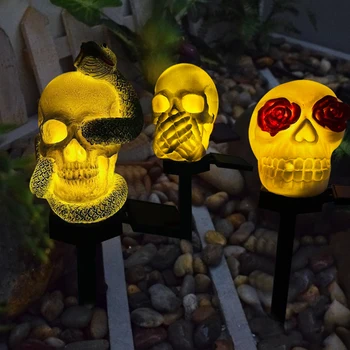 Фонари со страшным черепом на Хэллоуин, многоцелевой декоративный светильник для сада во внутреннем дворе