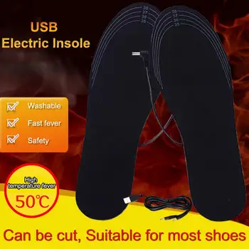 Электрические нагревательные стельки, стельки с USB-подогревом для мужчин и женщин, моющиеся грелки для ног с дистанционным управлением, теплые стельки для обуви на зиму