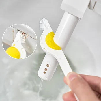 Японская щетка для чистки насадок унитаза, пластиковая щетка для чистки насадок для душа в ванной Toielt с длинной ручкой